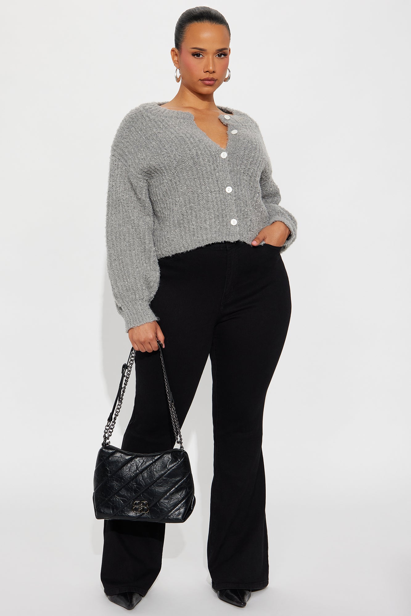 Vibe With Me Cardigan - Grey