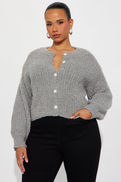 Vibe With Me Cardigan - Grey