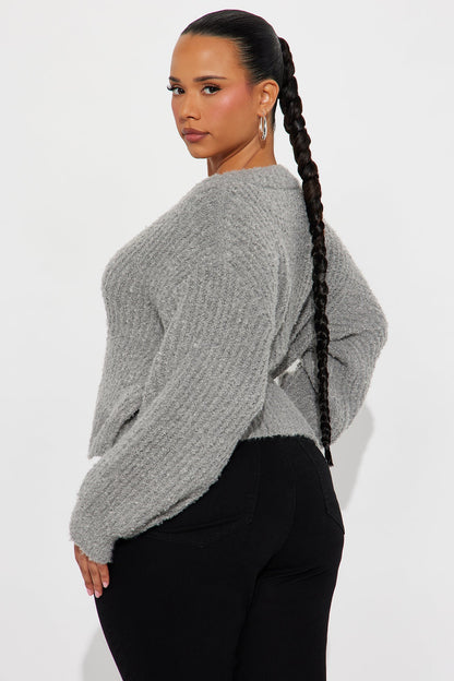 Vibe With Me Cardigan - Grey