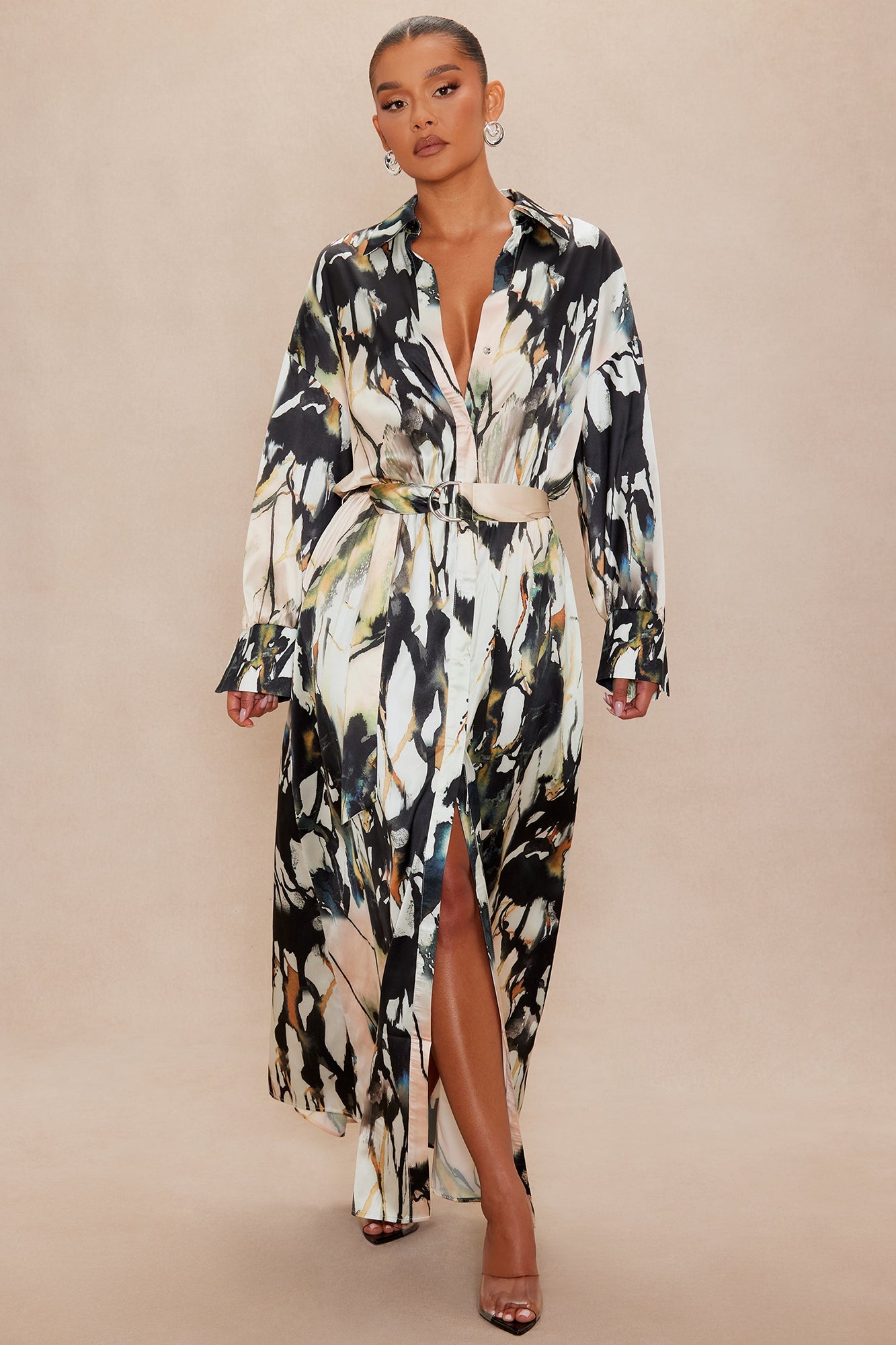 Margot Satin Maxi Dress - Multi Color