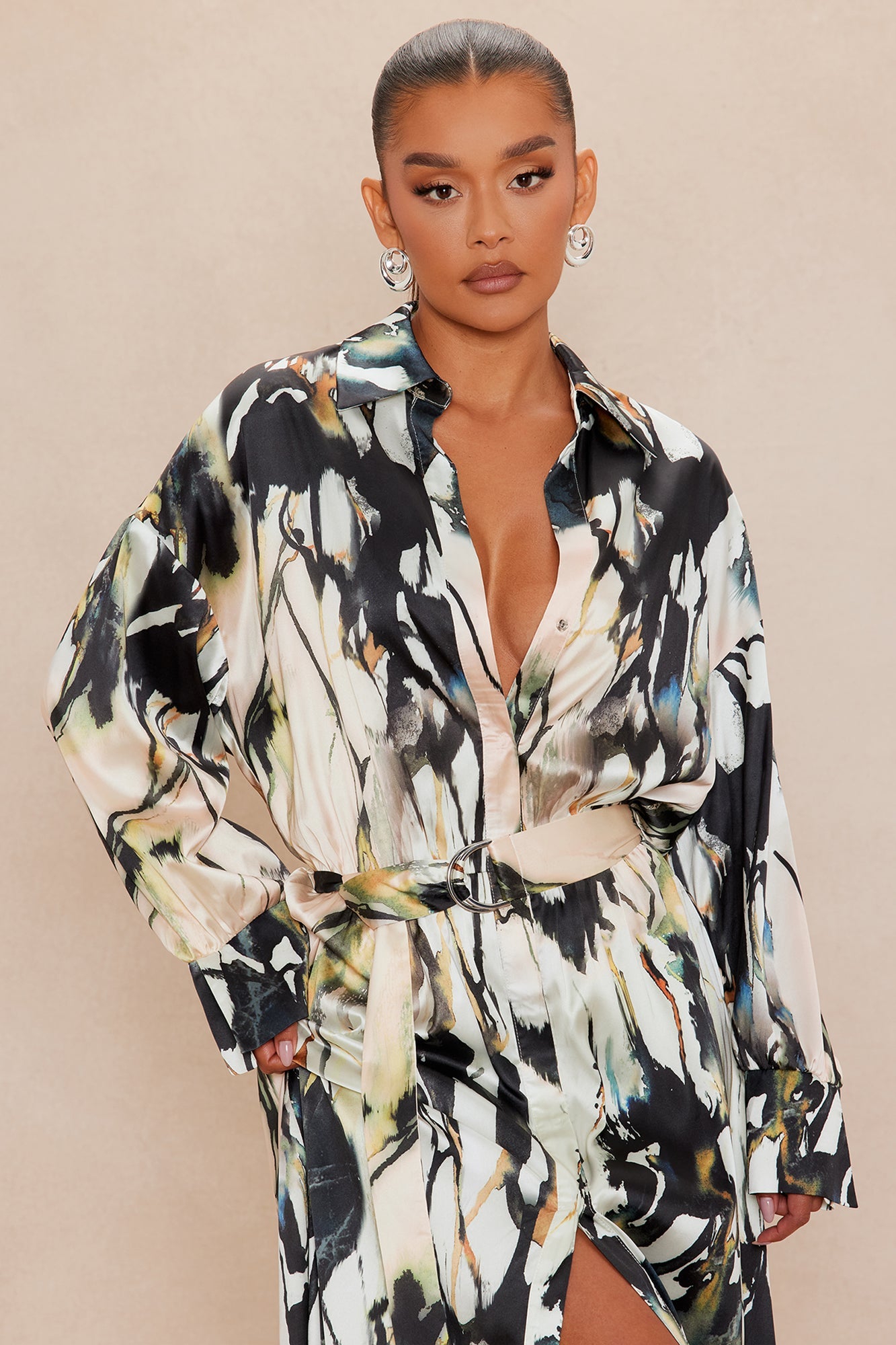 Margot Satin Maxi Dress - Multi Color