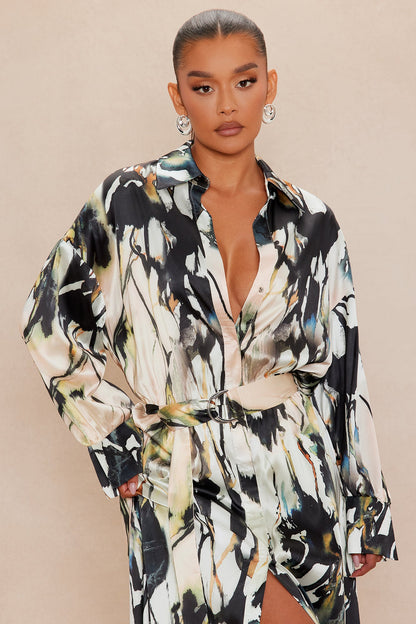 Margot Satin Maxi Dress - Multi Color