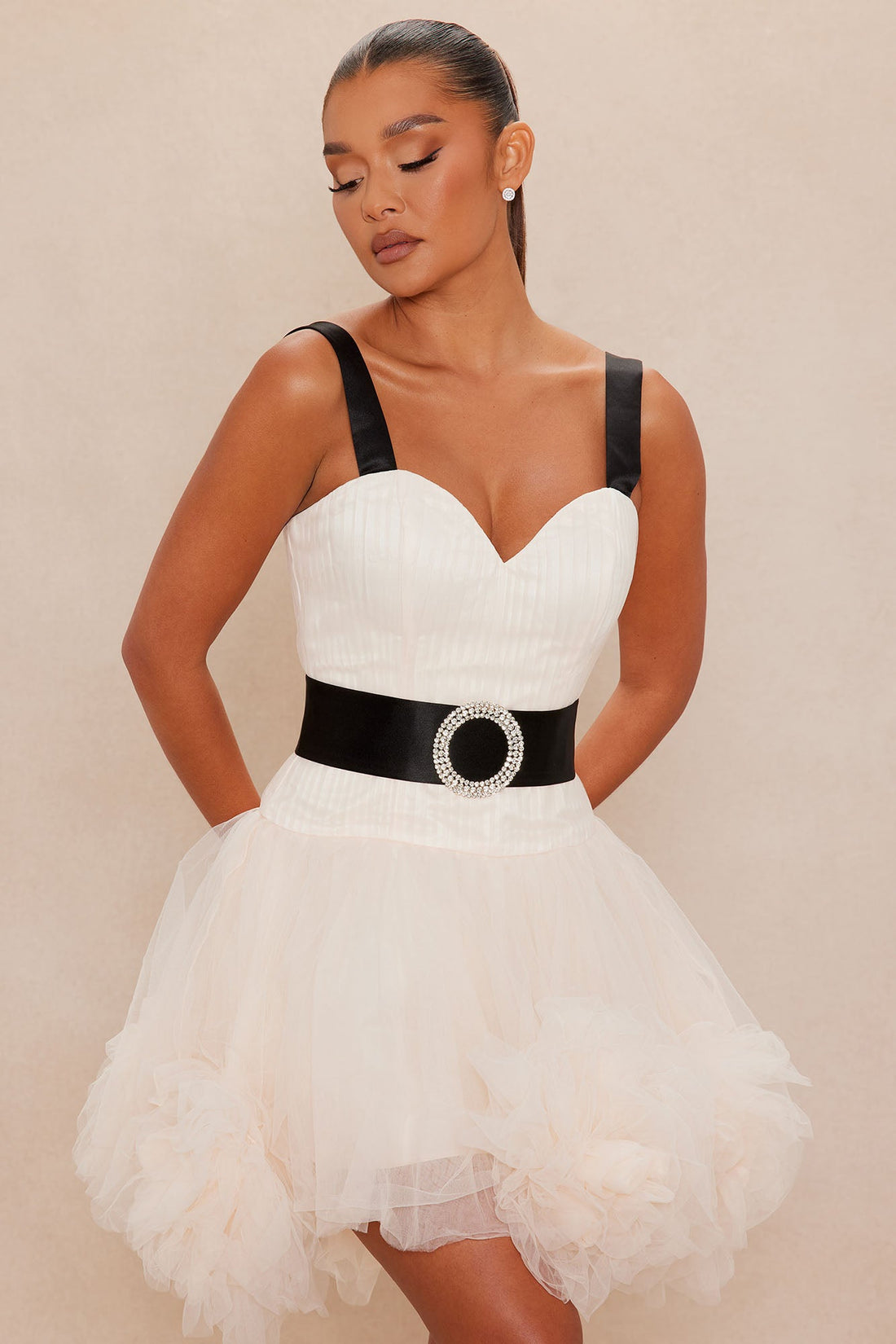 Zalea Tulle Mini Dress - Blush