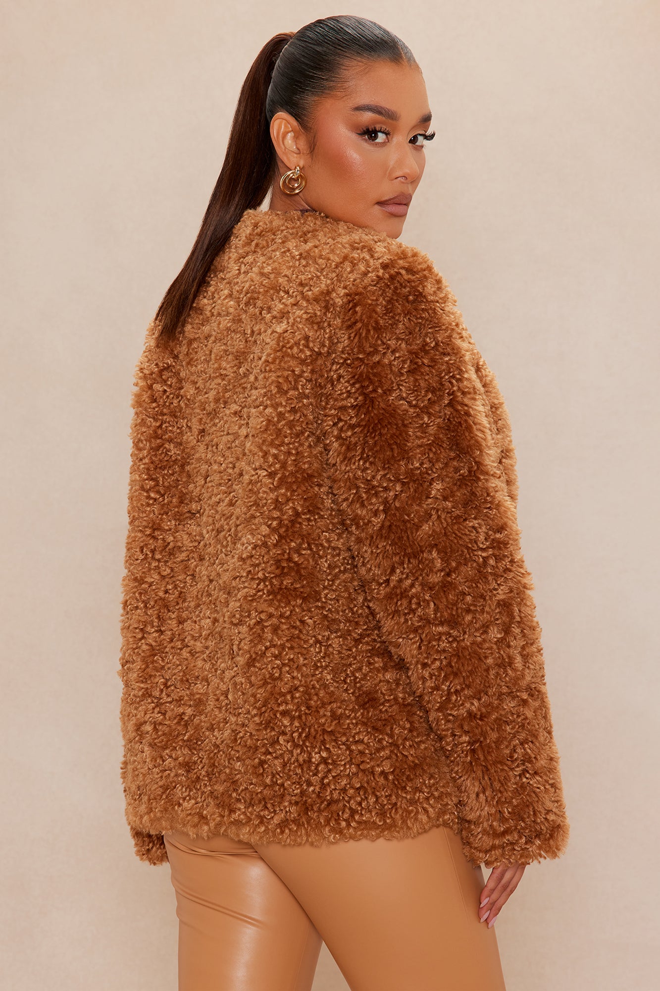Arden Sherpa Fur Jacket - Camel