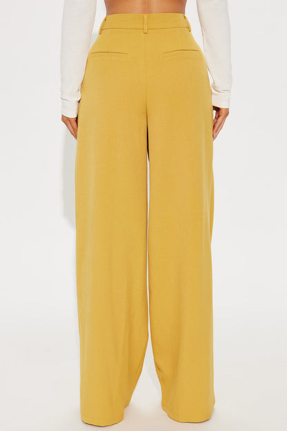 Cynthia Wide Leg Trouser Pant 33″ - Mustard