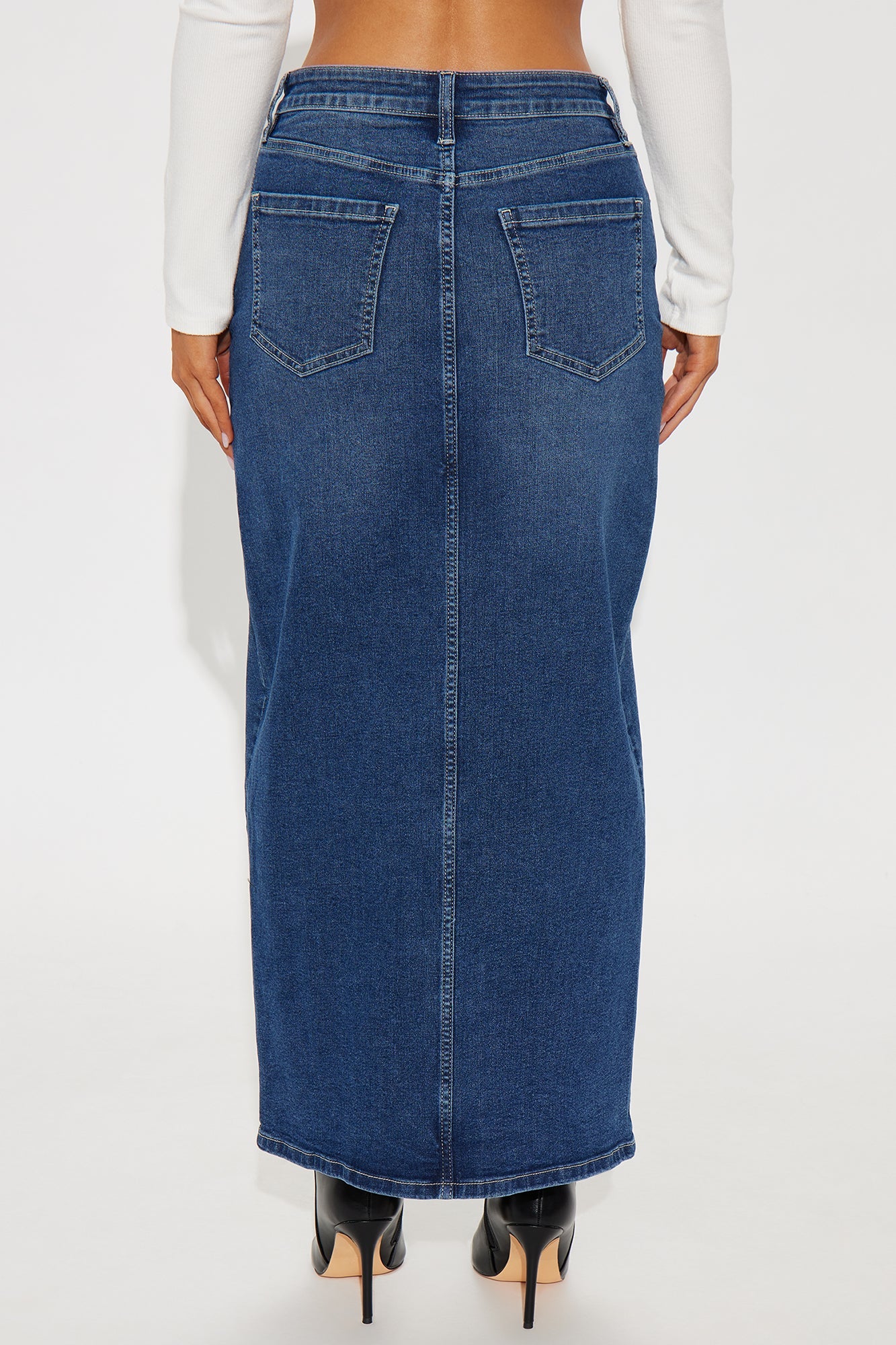 Nicole Denim Maxi Skirt - Dark Wash