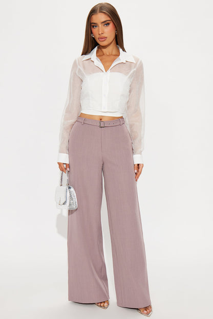 Only Boss Attitude Low Rise Belted Wide Leg Trouser 33 - Orchid