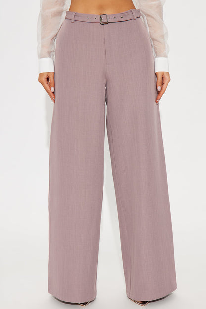 Only Boss Attitude Low Rise Belted Wide Leg Trouser 33 - Orchid