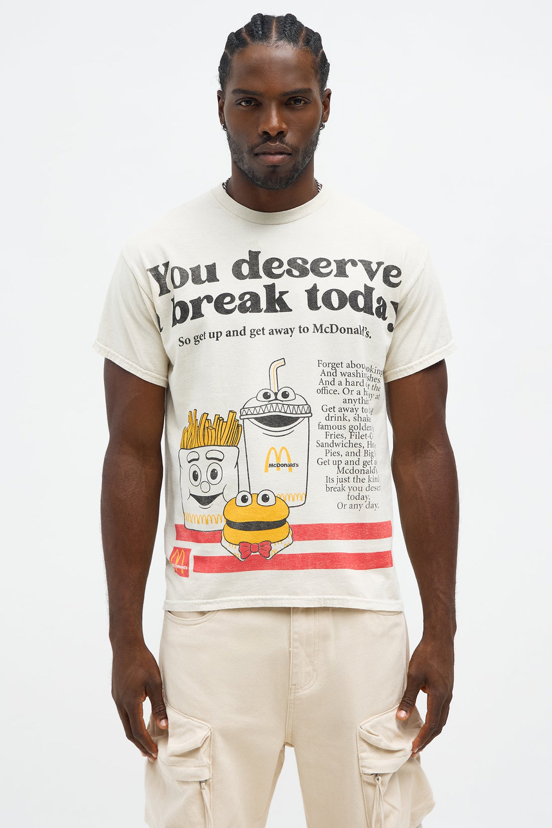 McDonalds Meal Vintage Short Sleeve Tee - Natural