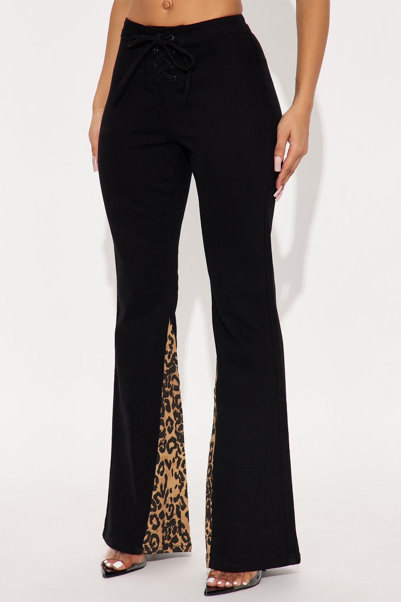 Not Too Serious Flare Pants - Black/combo