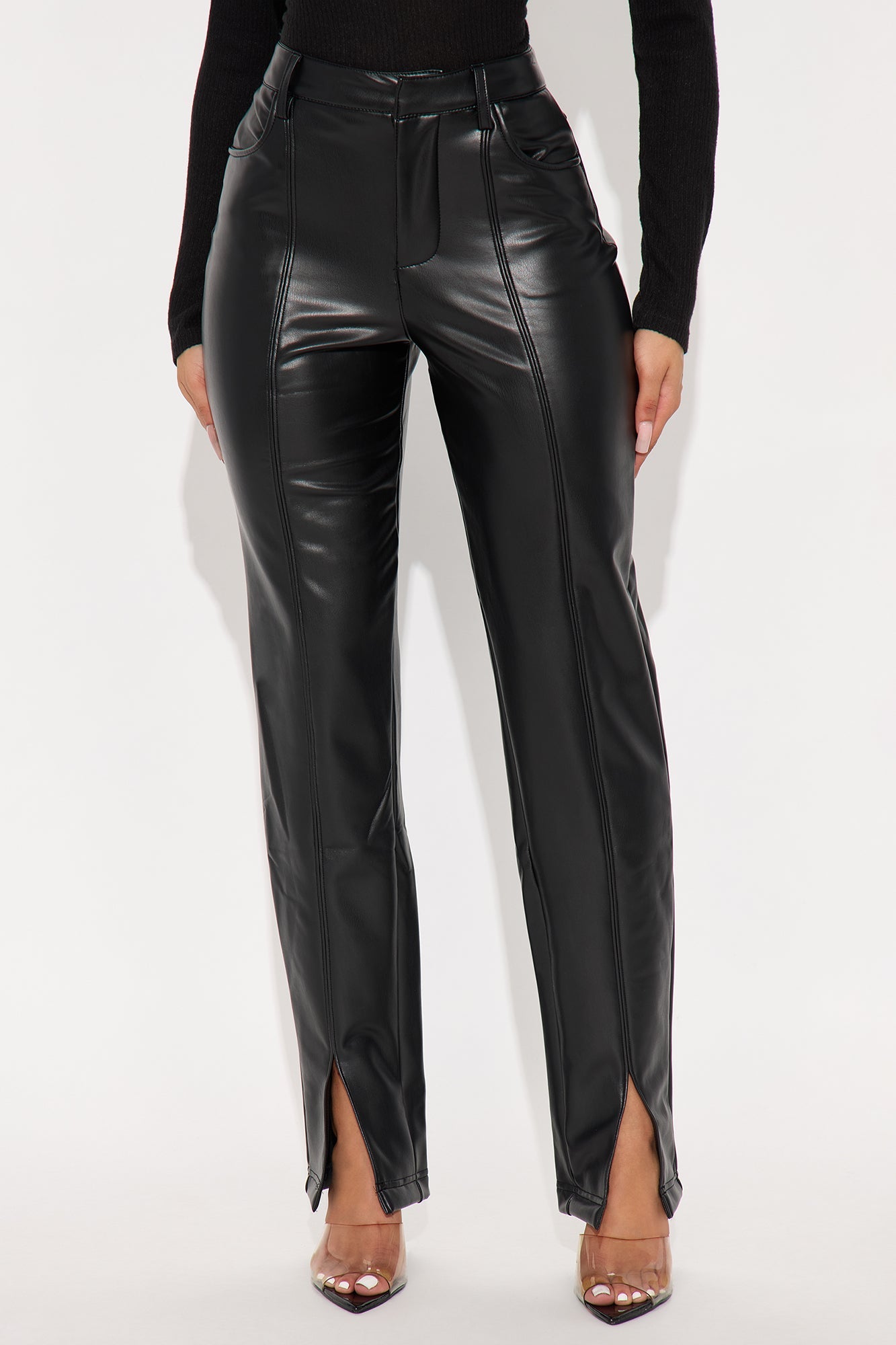 Mackenzie Faux Leather Pant - Black