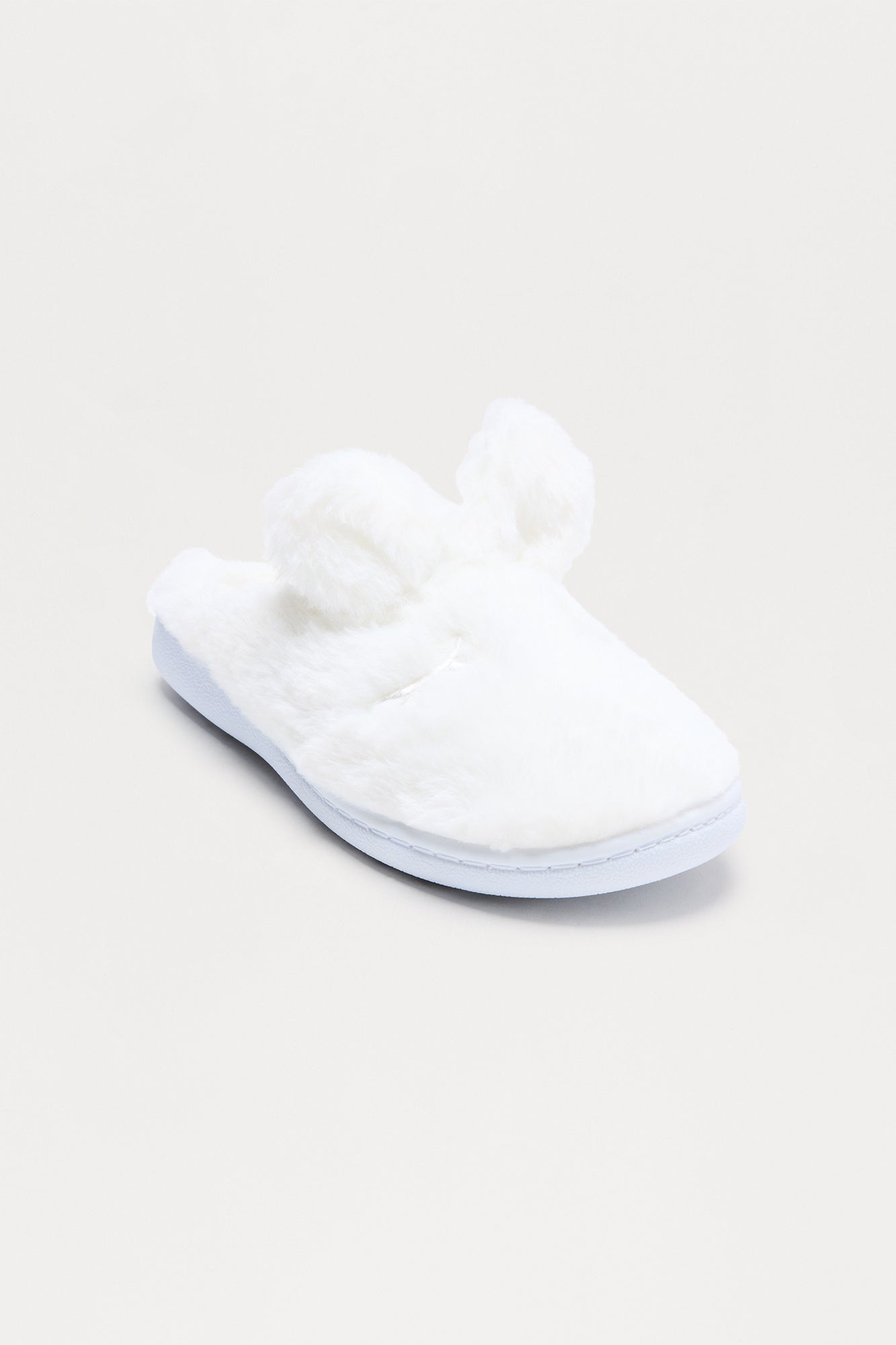 Trix Faux Fur Slippers - White