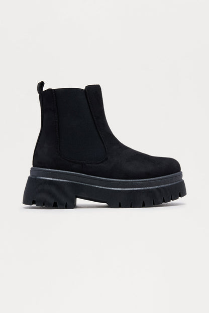 Keith Faux Suede Booties - Black