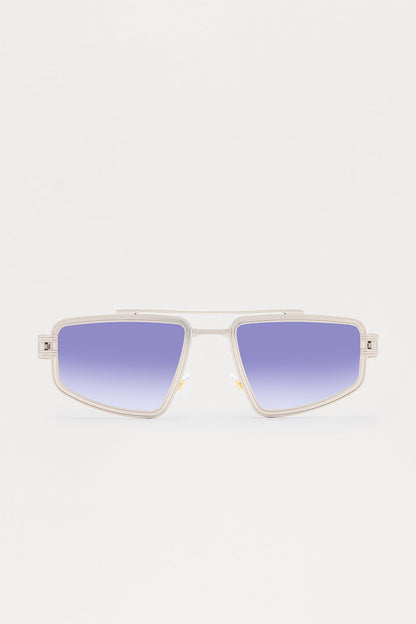 Engineered Aviator Metal Frame Sunglasses - Black/Silver