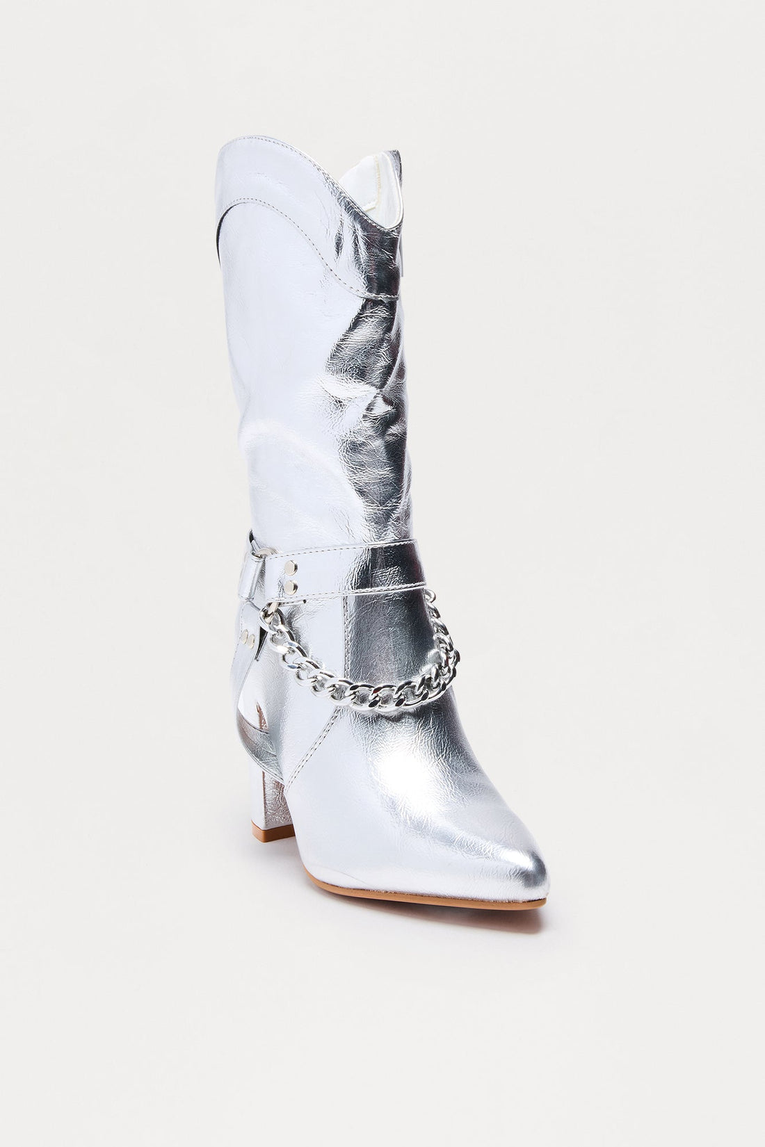 Thor Chain Hardware Boots - Silver