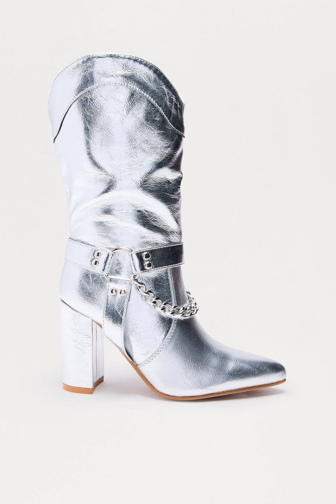 Thor Chain Hardware Boots - Silver
