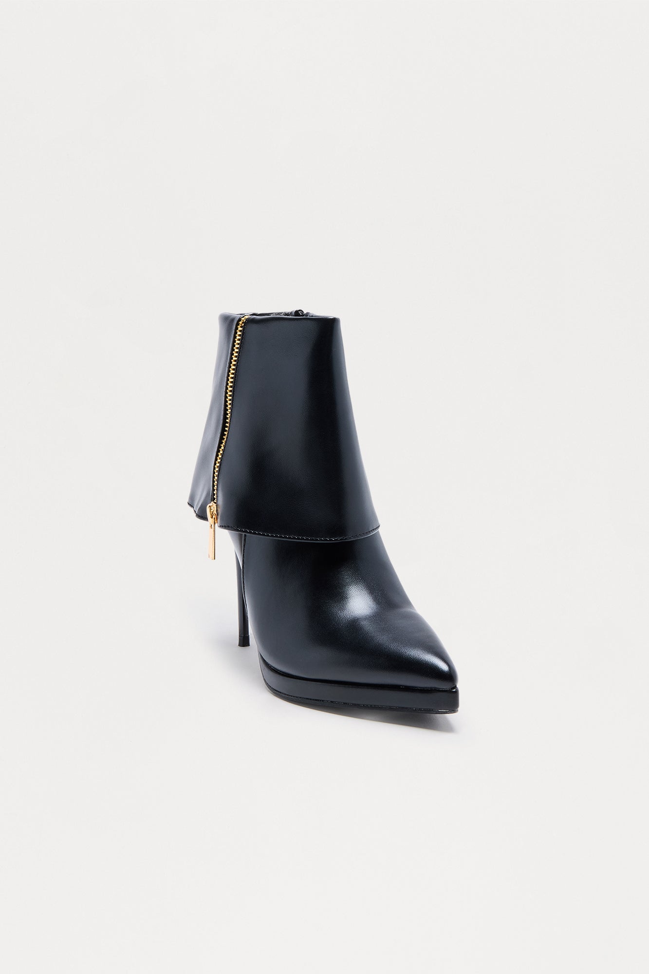 Elin Zipper Overlay Booties - Black