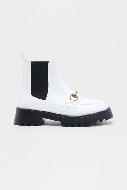 Gavin Hardware Booties - White