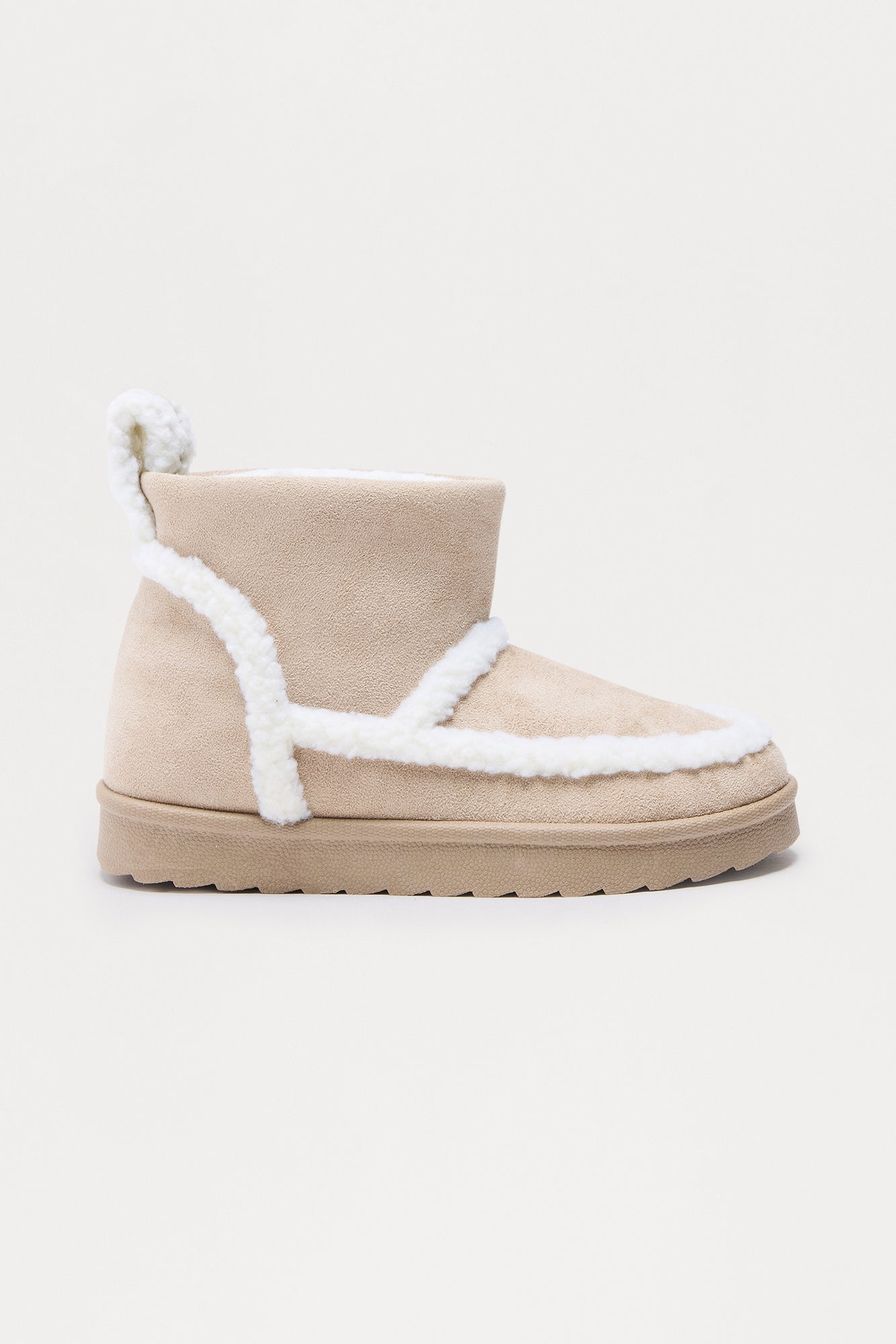 Rockies Fur Trim Booties - Nude