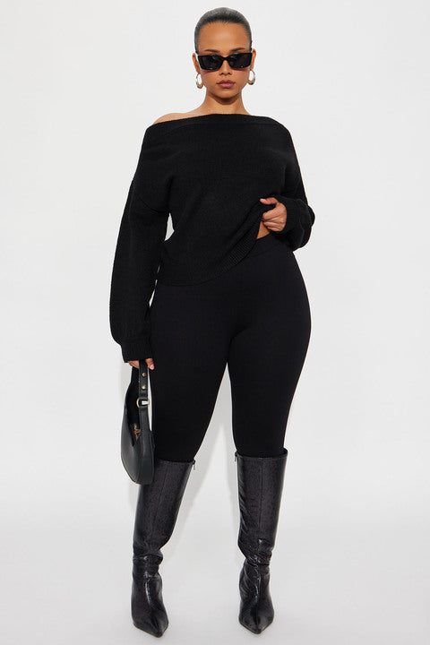 Dany Off Shoulder Sweater - Black