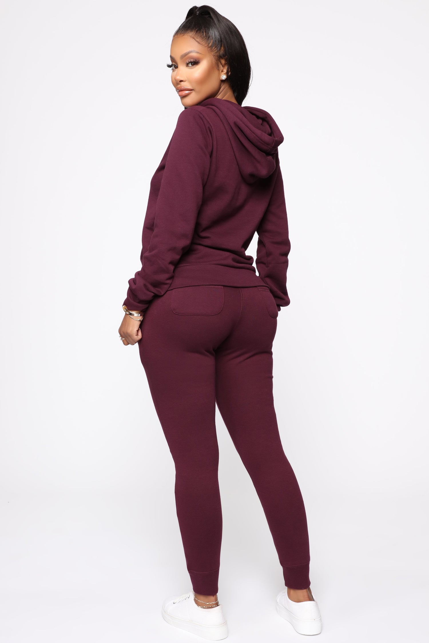 Relaxed Vibe Solid Hoodie - Plum