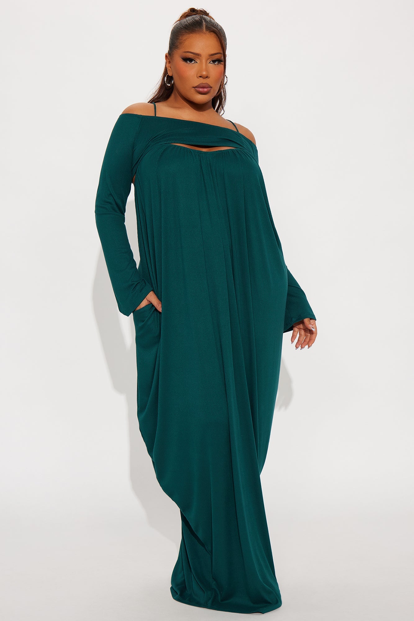 Between Us Maxi Dress Set - Hunter