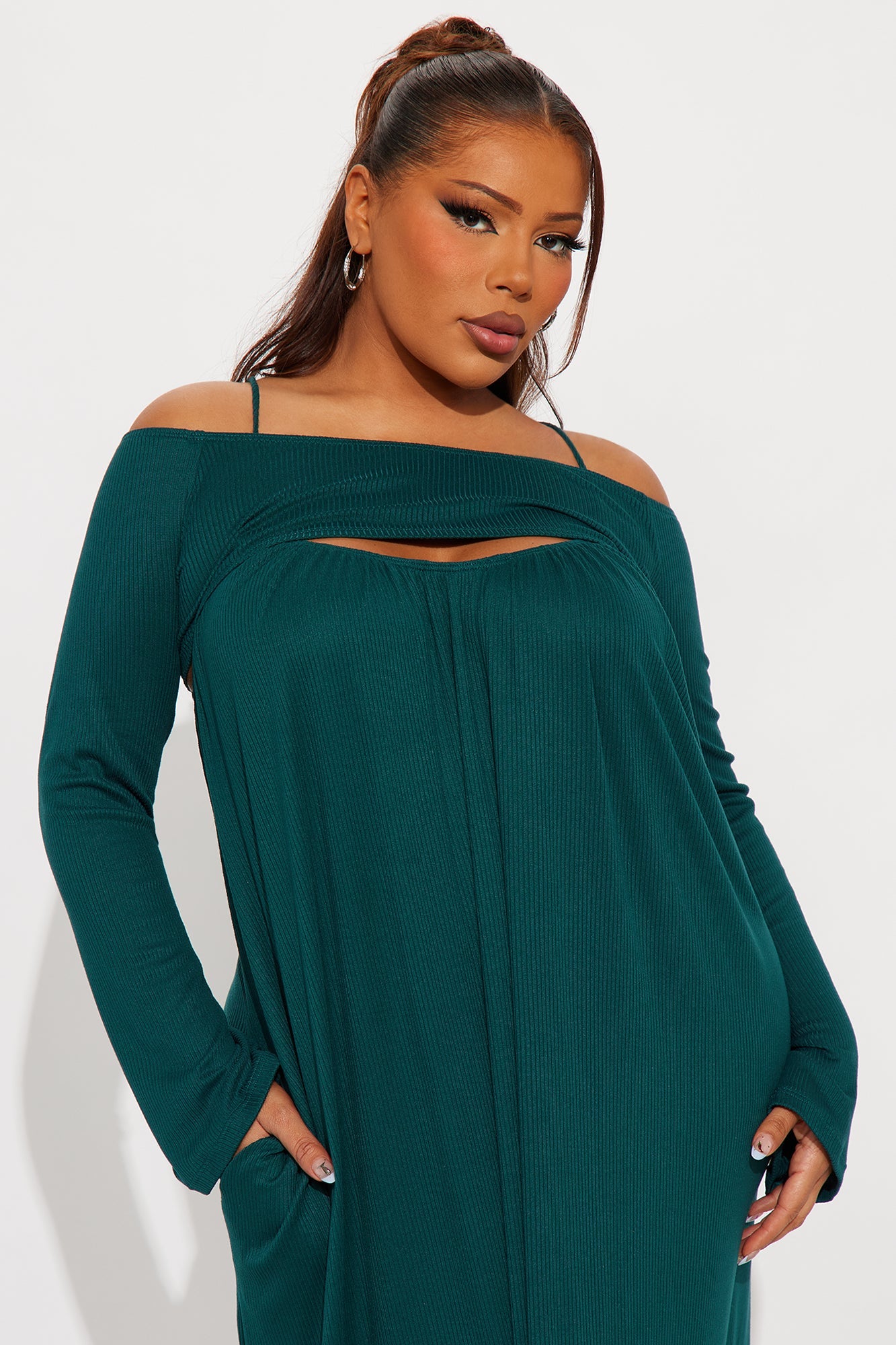 Between Us Maxi Dress Set - Hunter
