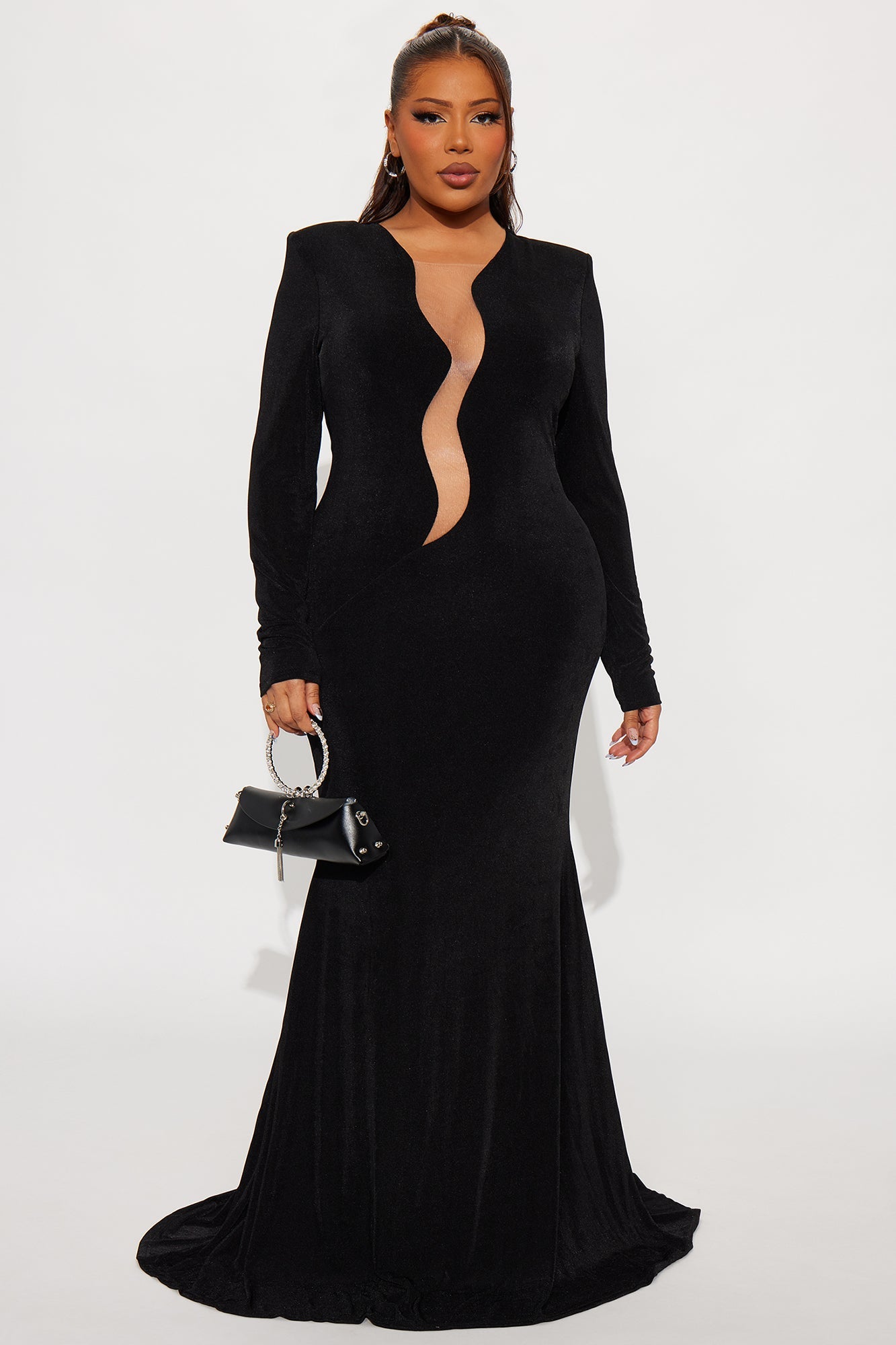 Eyes On Slinky Maxi Dress - Black