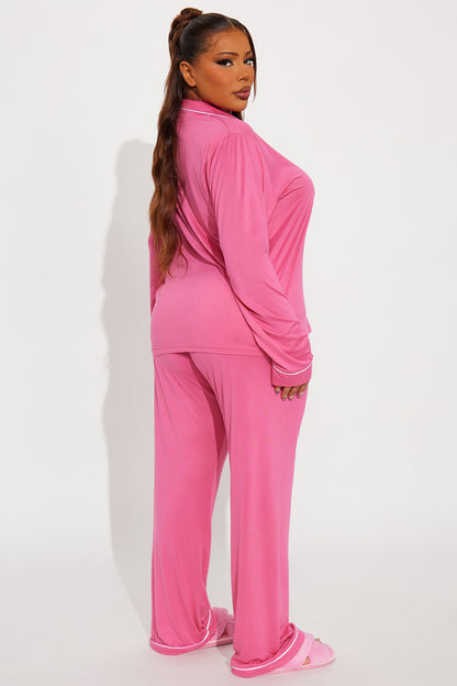 In The Morning PJ Pant Set - Hot Pink
