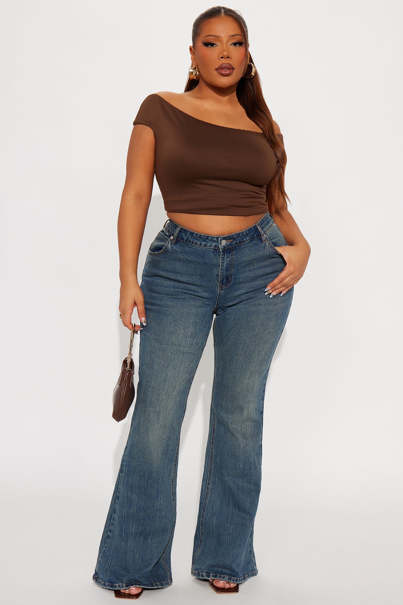 Endless Stretch Low Rise Flare Jeans - Vintage Wash