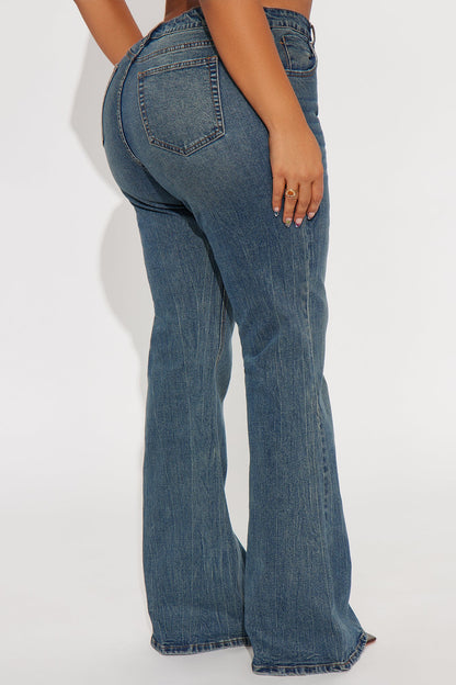 Endless Stretch Low Rise Flare Jeans - Vintage Wash