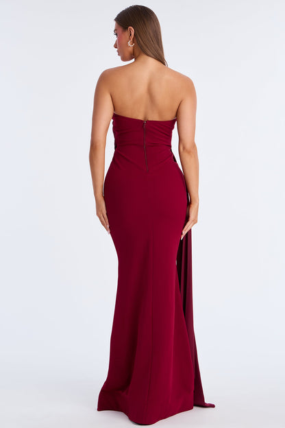 Katarina Maxi Gown Dress - Burgundy