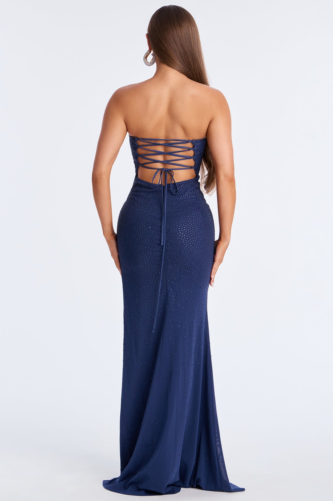 Rare Romance Rhinestone Gown - Navy