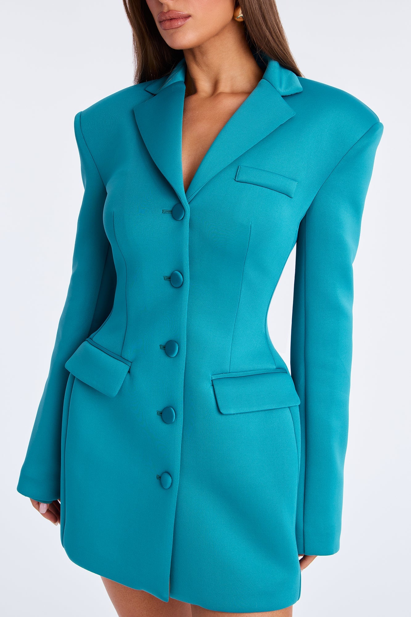 Arbitration Babe Blazer Mini Dress - Teal
