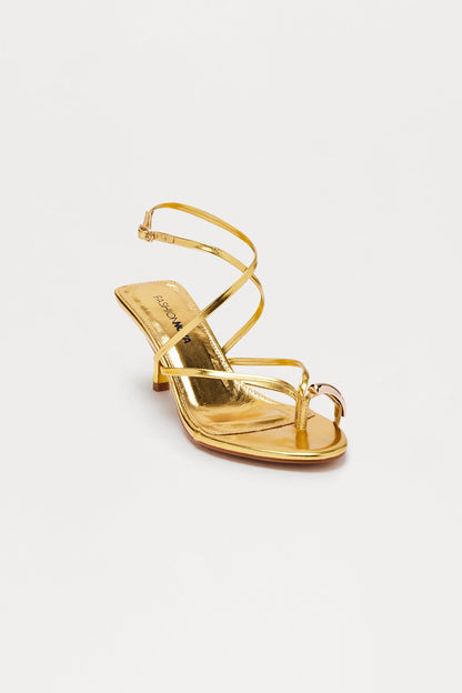 Andres Hardware Toe Ring Heels - Gold