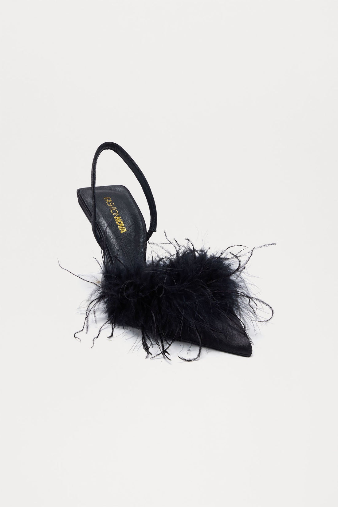 Eli Feather Slingback Pumps - Black