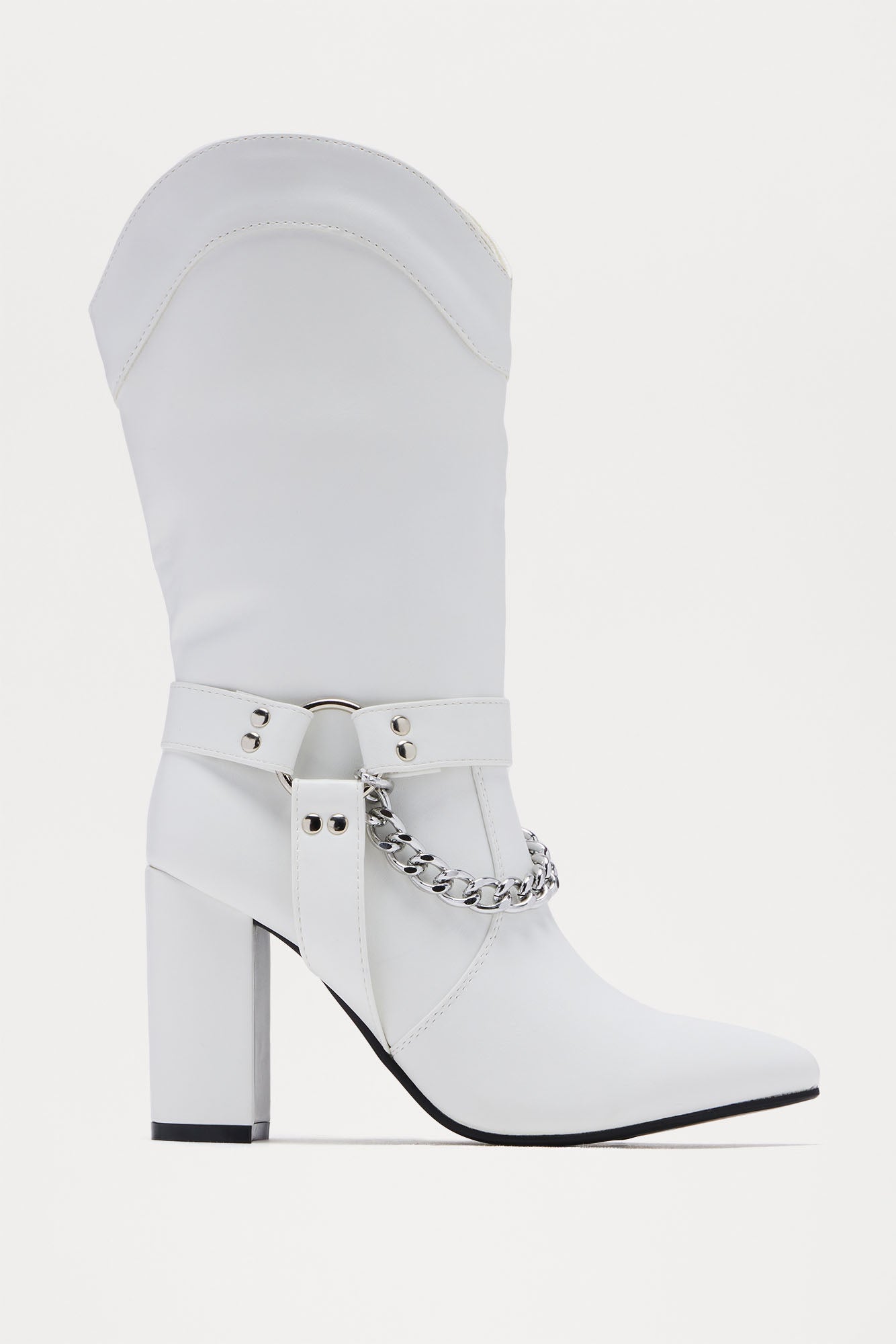 Thor Chain Hardware Boots - White