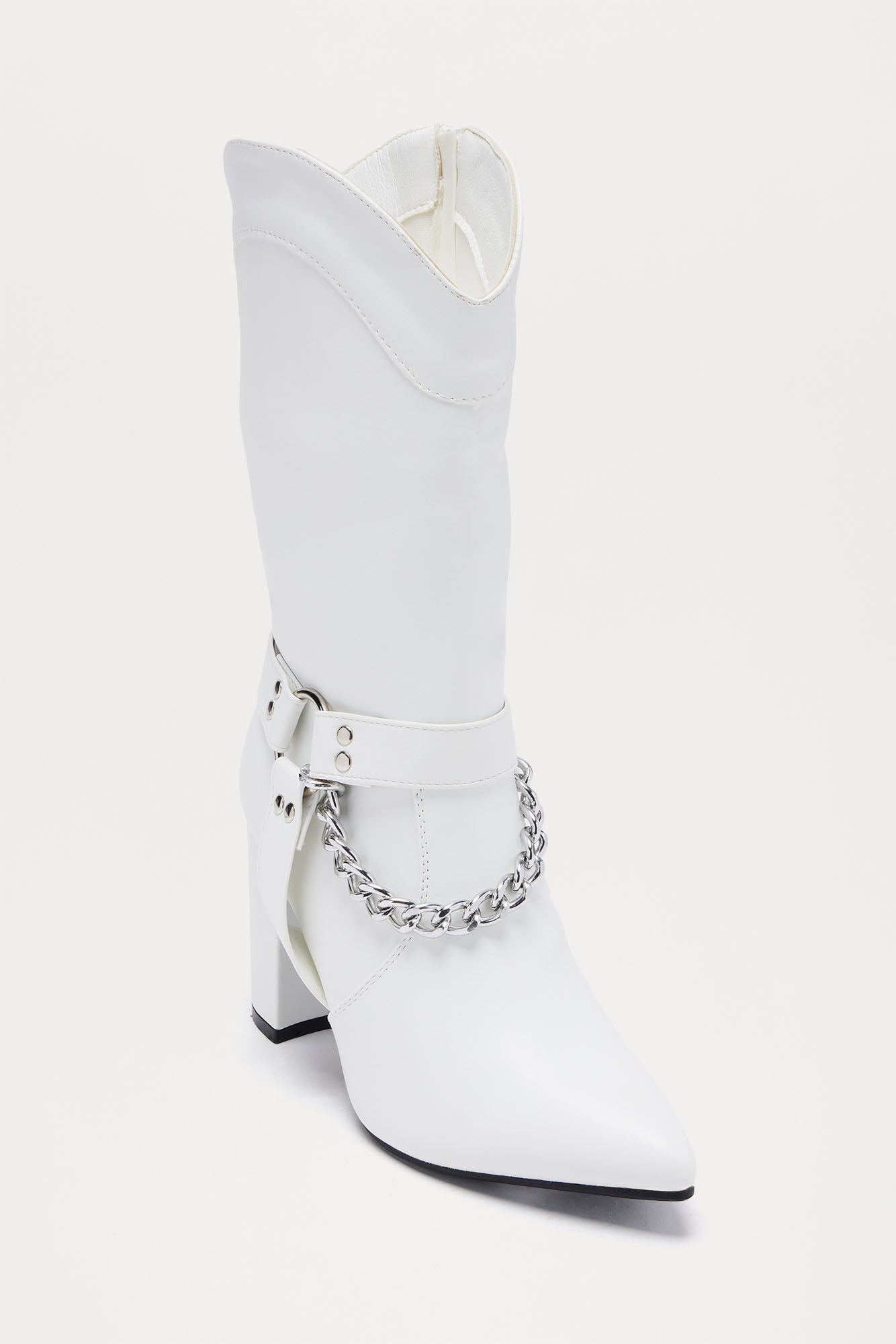 Thor Chain Hardware Boots - White