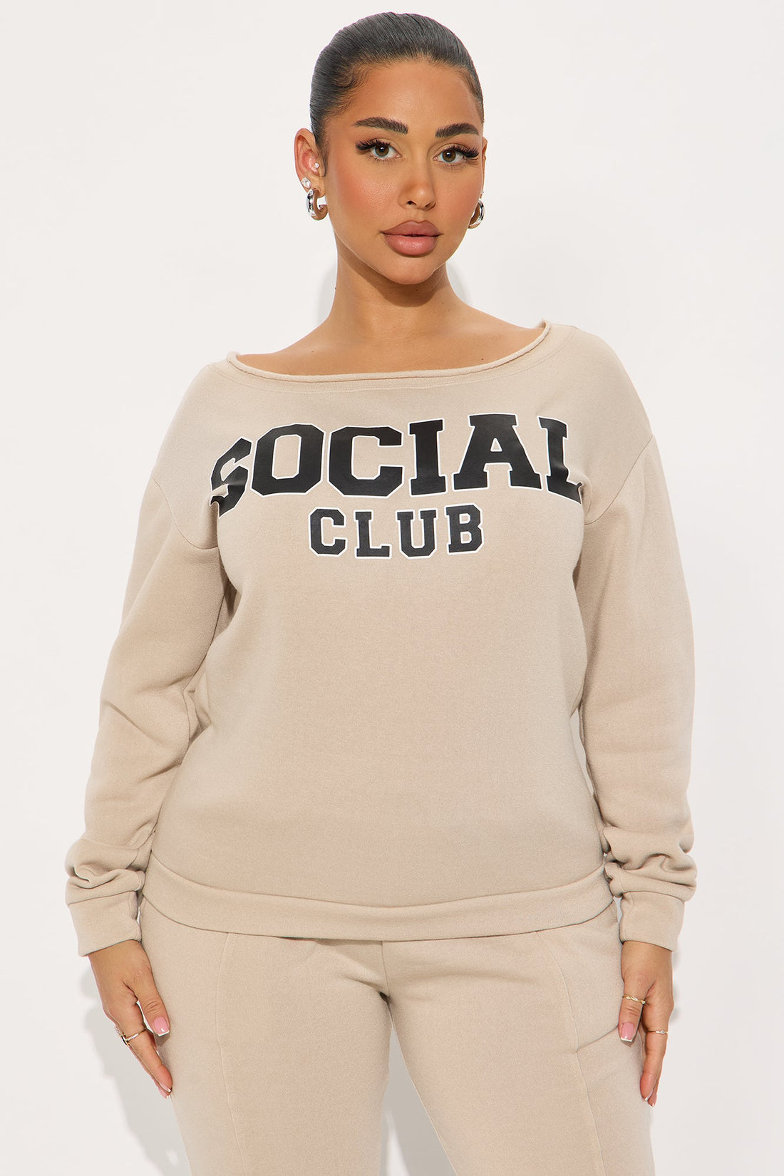 Social Club Fleece Jogger Set - Stone