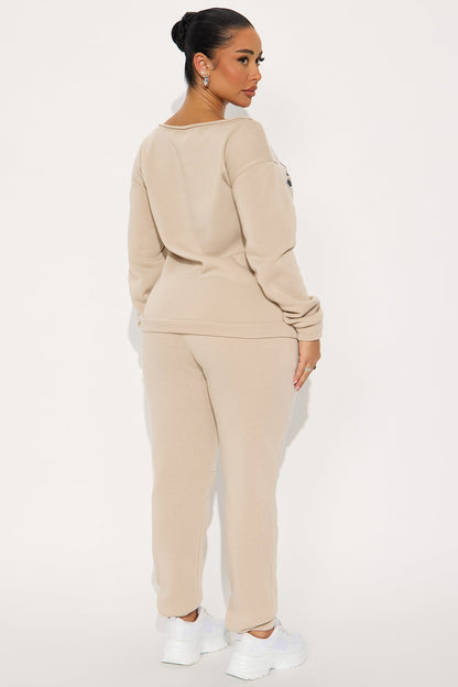 Social Club Fleece Jogger Set - Stone