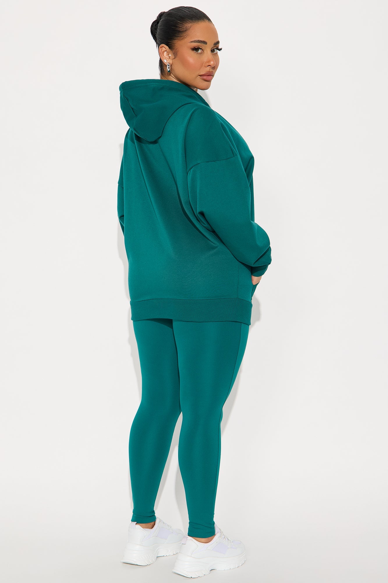 Beckham Zip Up Fleece Pant Set - Hunter
