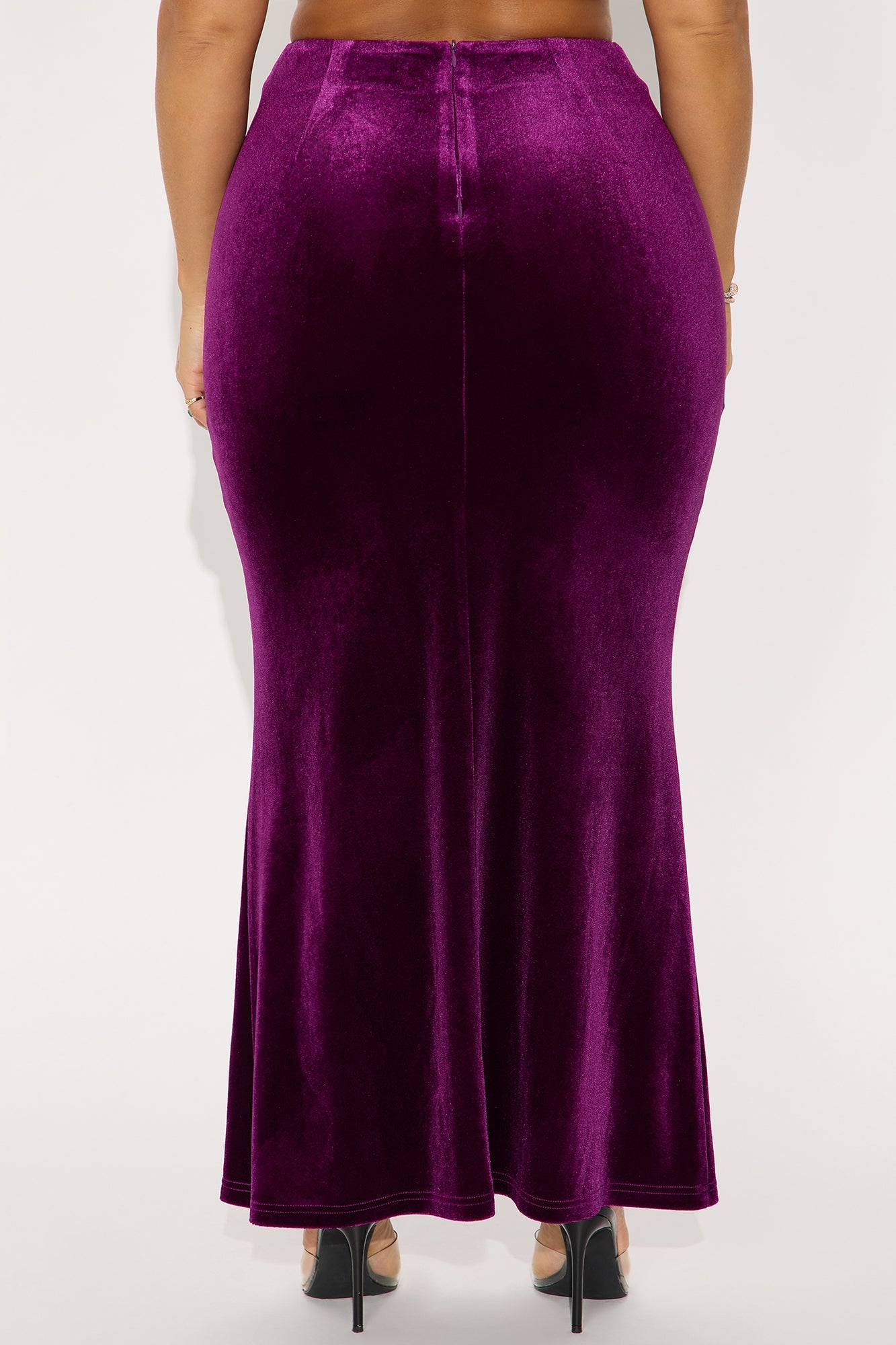 Ramona Velvet Mermaid Maxi Skirt - Eggplant
