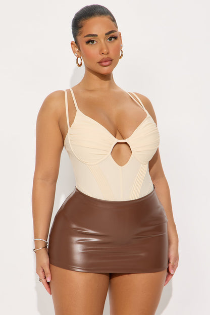 Signature Class Corset Bodysuit - Cream