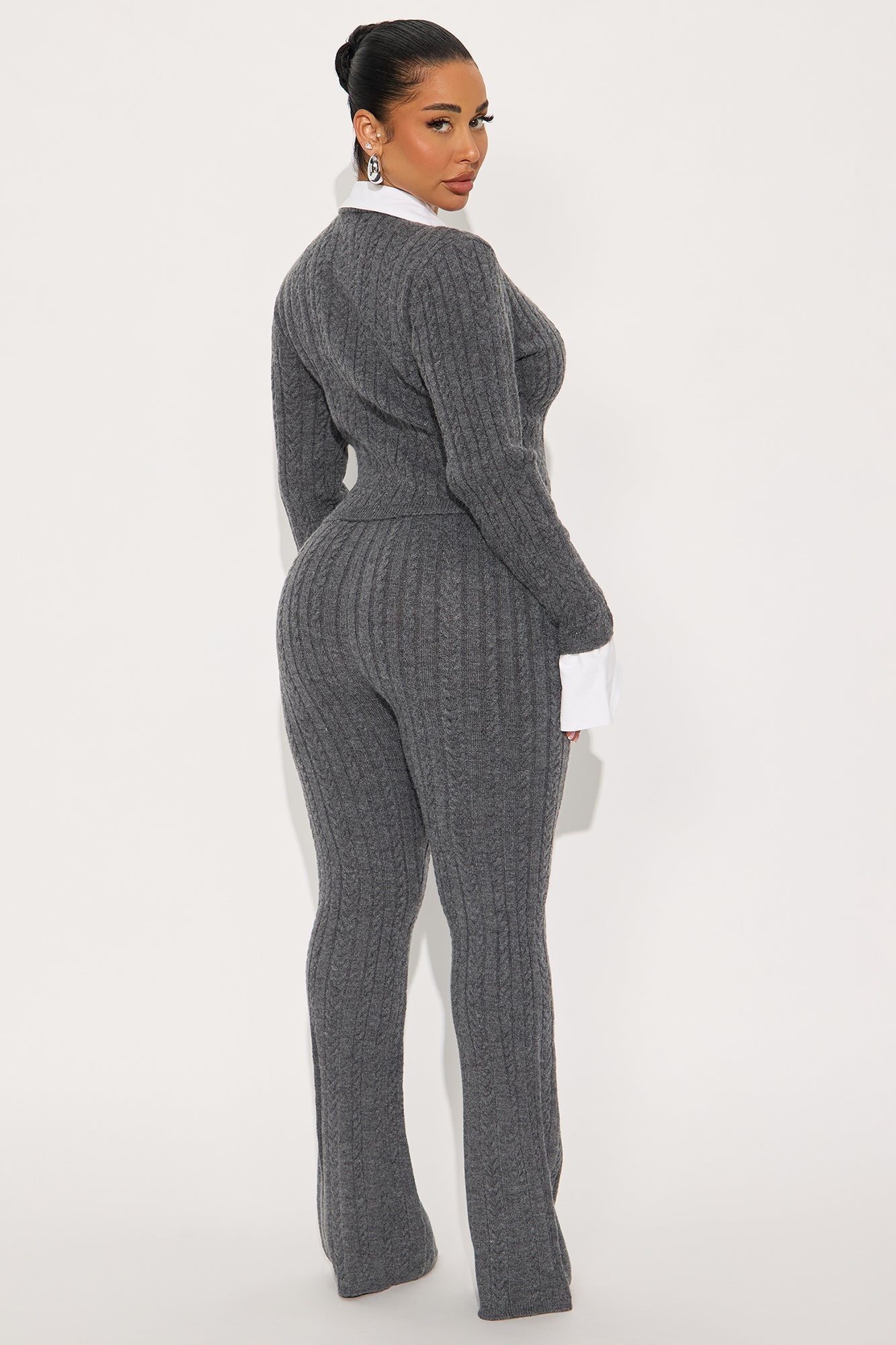 Prep Agenda Sweater Pant Set - Charcoal