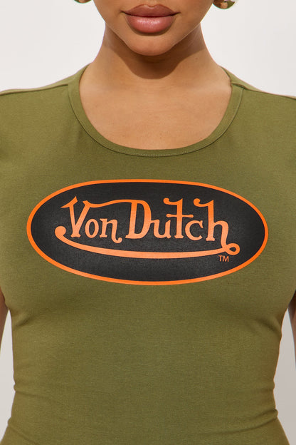 Von Dutch Patch Mini Dress - Olive