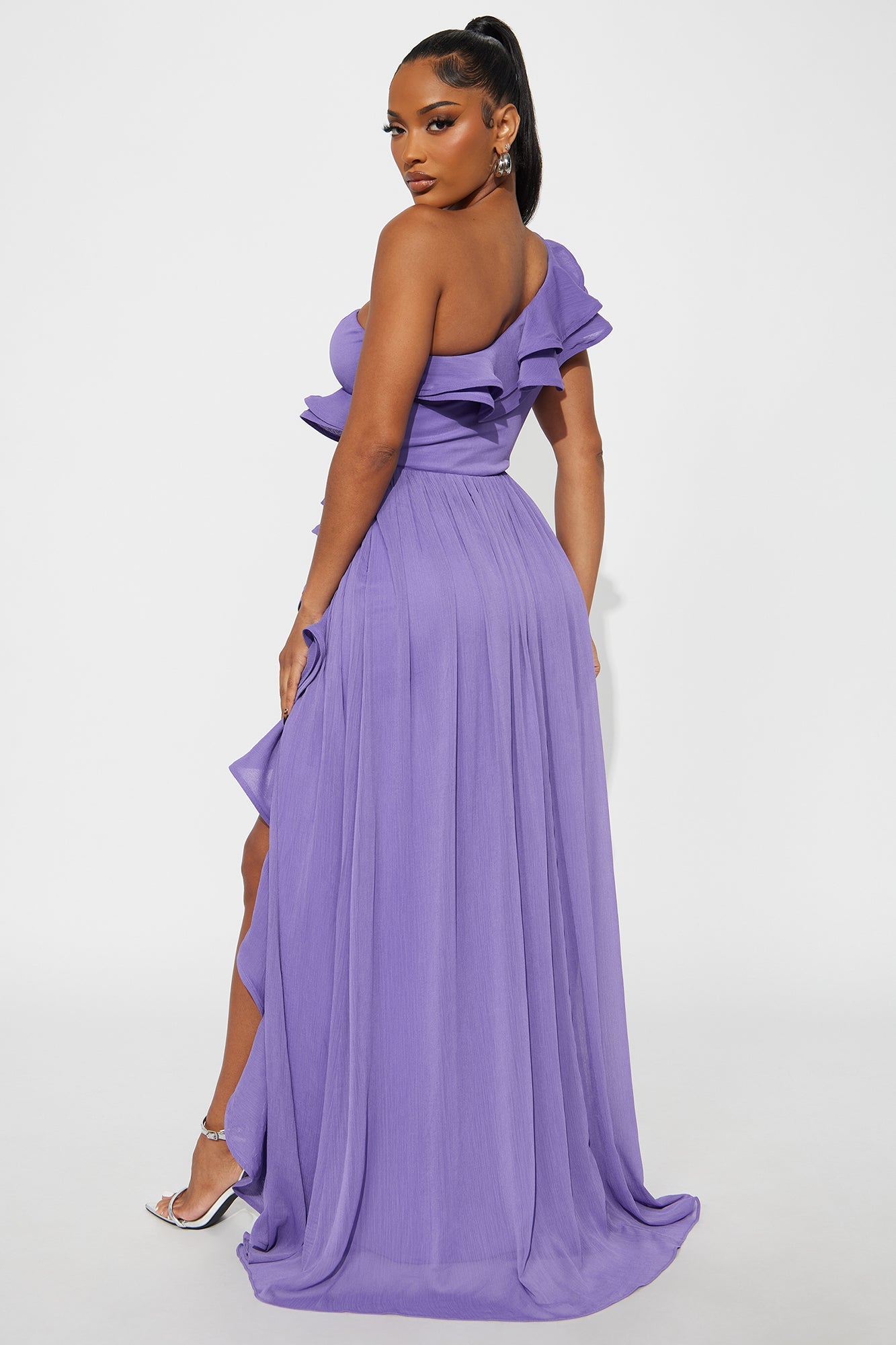 Soft Spoken Ruffle Maxi Gown - Lavender