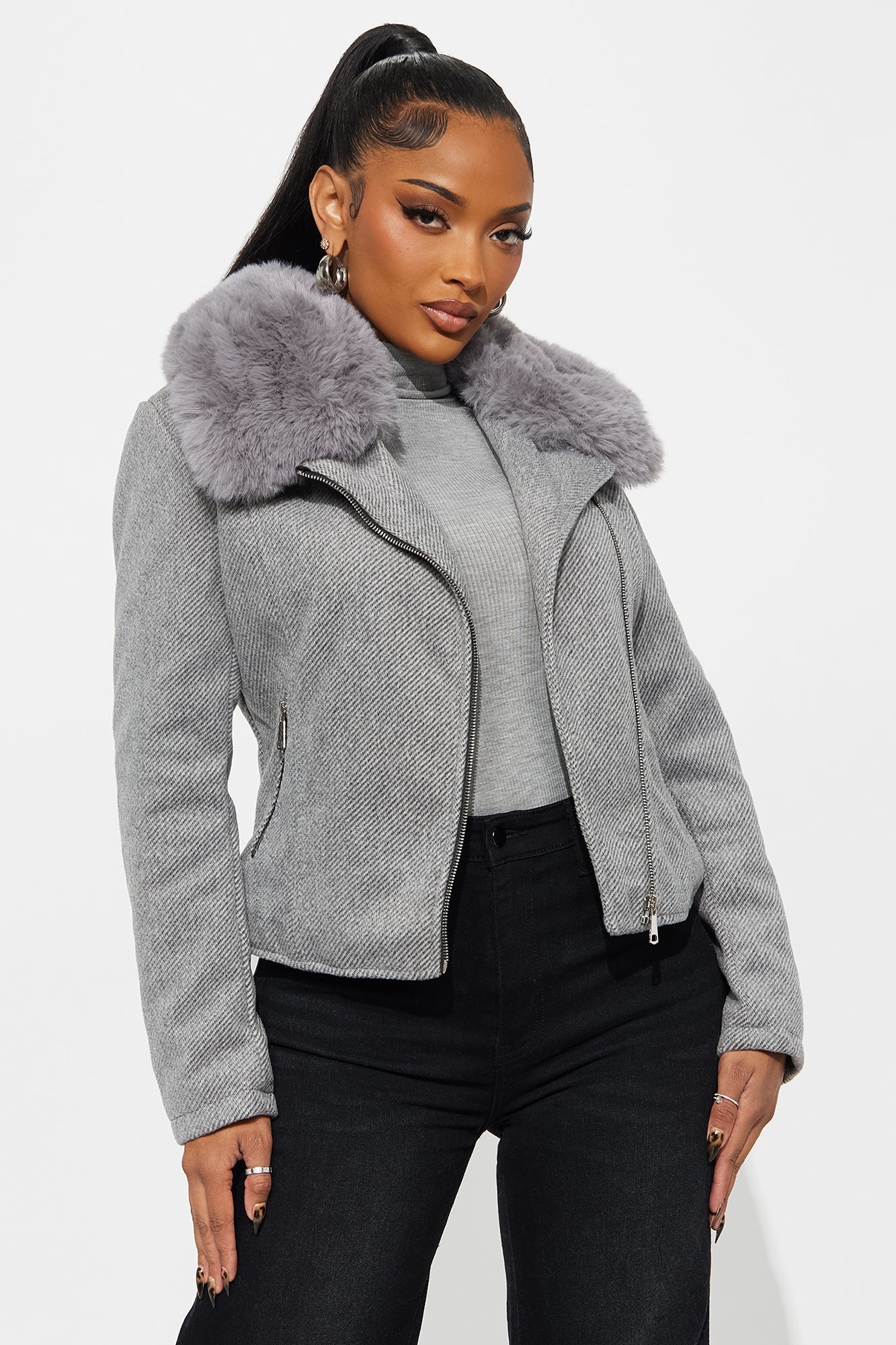 Highest Peaks Moto Jacket - Charcoal