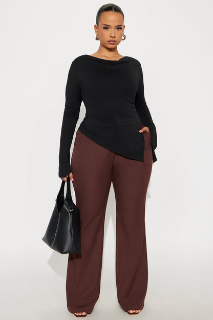 Breaking Even Flare Trouser - Chocolate