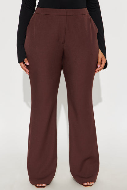 Breaking Even Flare Trouser - Chocolate