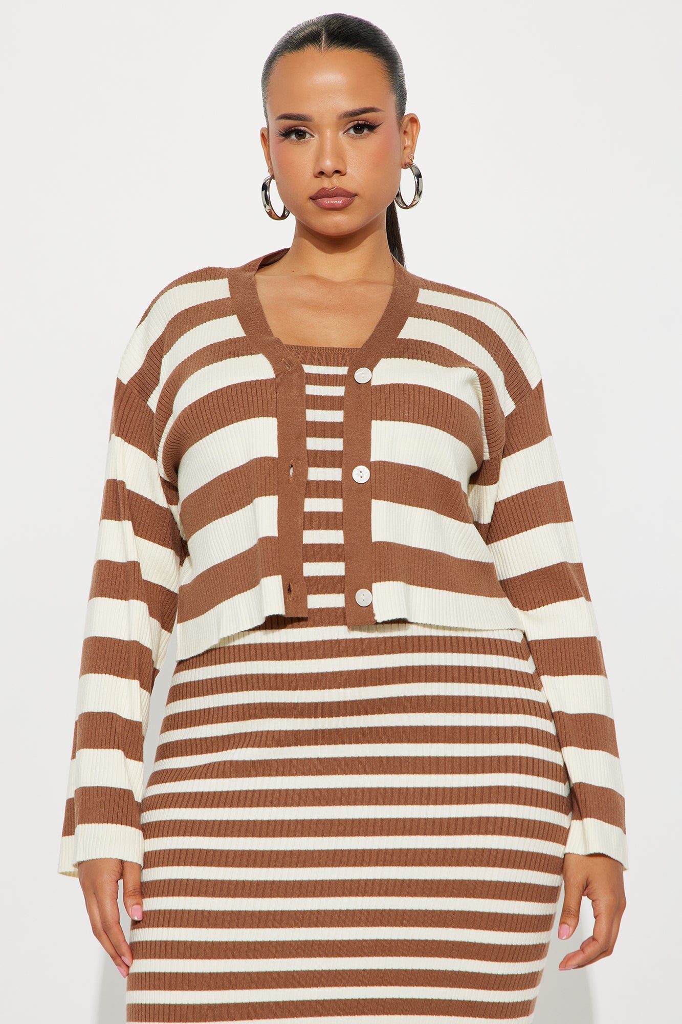 Josie 2-Piece Sweater Maxi Dress - Brown/combo